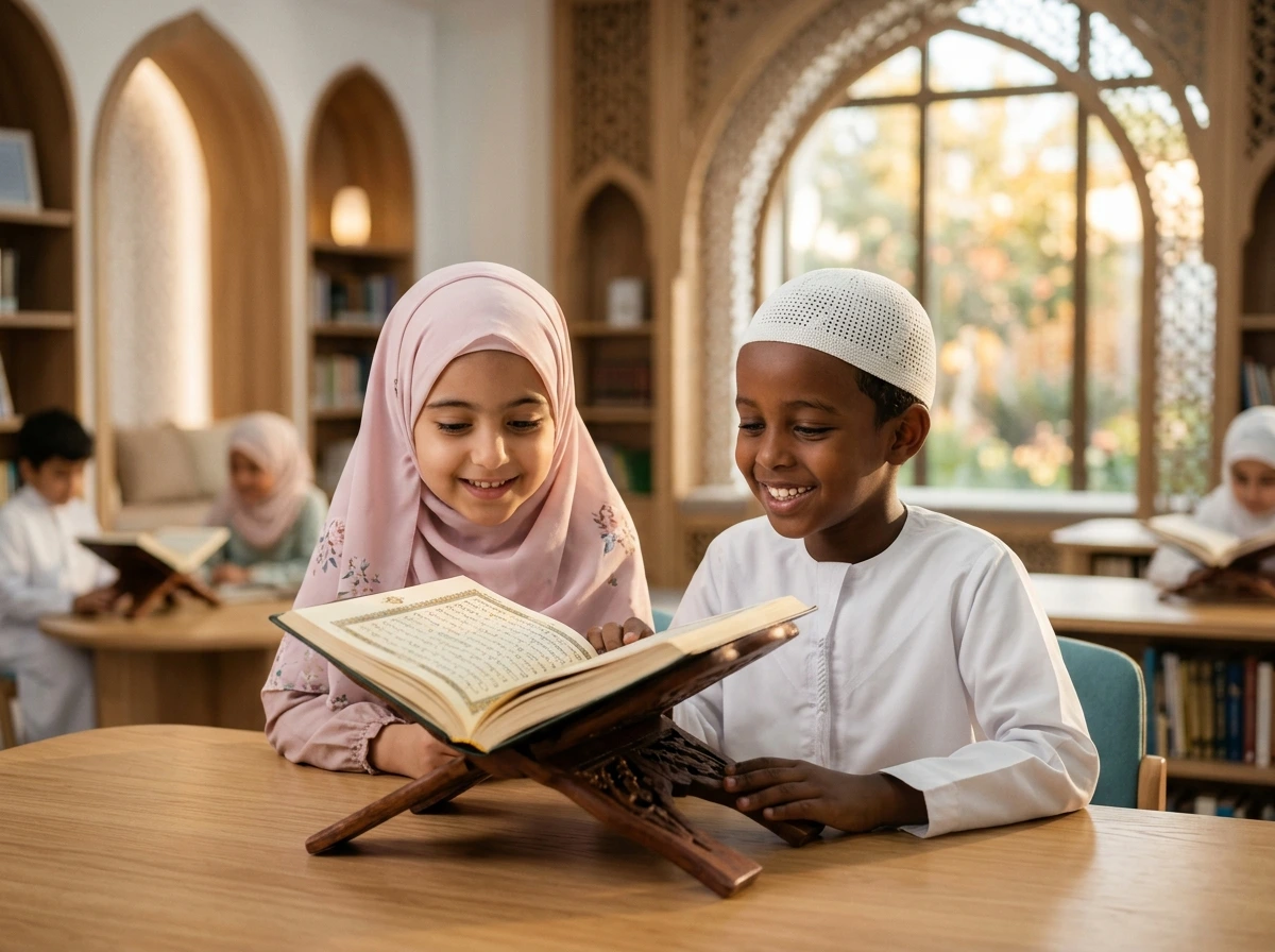 Children learning the Holy Quran at Waallamah Academy