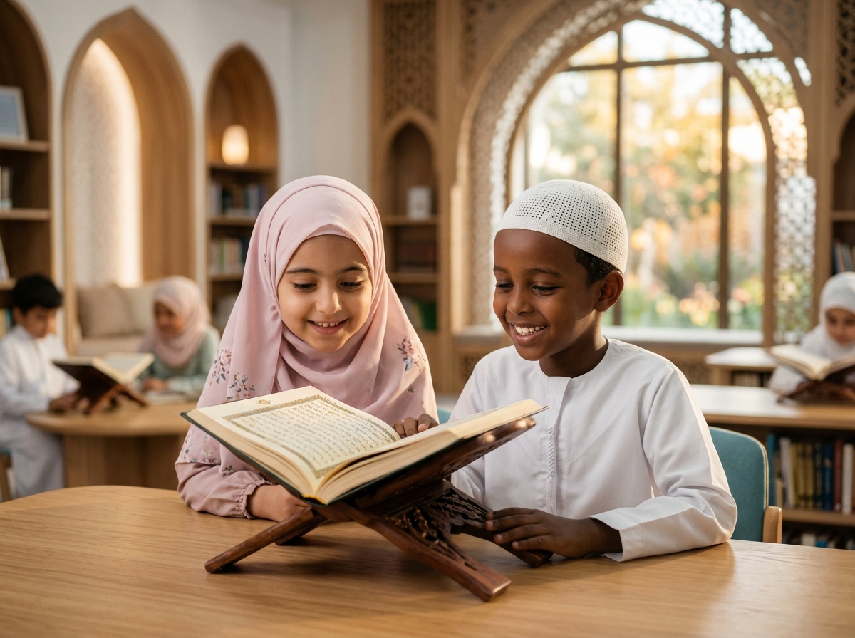 Children learning the Holy Quran at Waallamah Academy